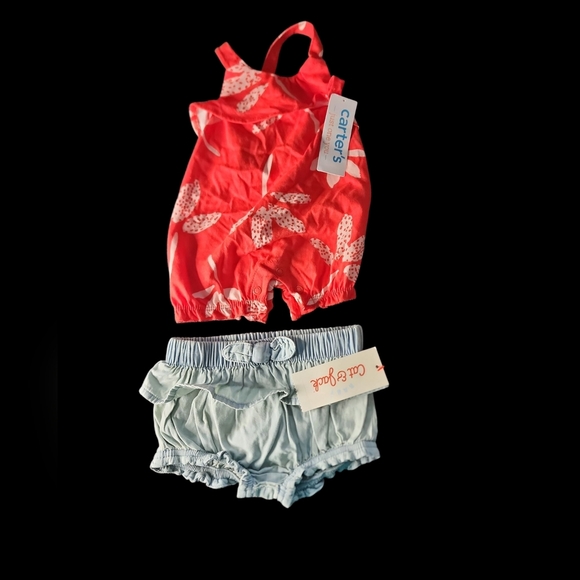 Carter's Other - Carter's Red And White Newborn Jumper And Cat And Jack 0-3m Denim Diaper Cover